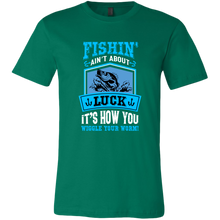 Load image into Gallery viewer, Fishin' Ain't About Luck Men's Unisex T-Shirt, Multi Colors, Extended Sizes, Shipping Included