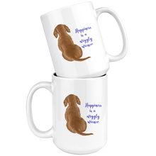 Load image into Gallery viewer, Doxie Happiness Mug, Red - 11 & 15 oz - FREE SHIPPING