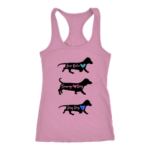 Load image into Gallery viewer, Doxie By Any Other Name Ladies Racerback Tank, Multi Colors - Free Shipping