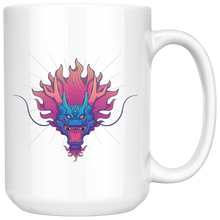 Load image into Gallery viewer, Dragon Head Mug Inspired By Tattoo, 11 and 15 oz White Ceramic Mug, Shipping Included