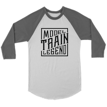 Load image into Gallery viewer, Model Train Legend - 3/4 Raglan Sleeve Unisex Shirt, Multiple Colors, Shipping Included