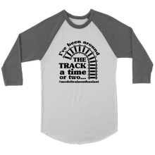 Load image into Gallery viewer, I've Been Around The Track, 3/4 Raglan Sleeve Unisex Shirt, Multiple Colors, Shipping Included