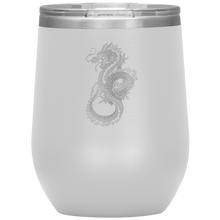 Load image into Gallery viewer, Chinese Art Dragon 12oz Insulated Wine Tumbler, Laser Etched, Multi Colors, Shipping Included