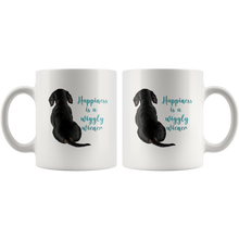 Load image into Gallery viewer, Doxie Happiness Mug - Black and Tan - 11 & 15 oz - FREE SHIPPING
