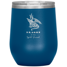 Load image into Gallery viewer, Dragon is My Spirit Animal 12 oz Insulated Wine Tumbler, Laser Etched, Multi-Colors, Shipping Included