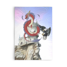 Load image into Gallery viewer, Surreal Dragon & Eagle Graphic Flat Notecard, Available in Multiples, Free Shipping