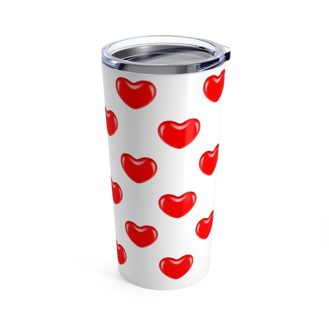 Tumbler JELLY BEAN HEARTS Pattern Insulated 20 oz Coffee Lover Unisex Shipping Included