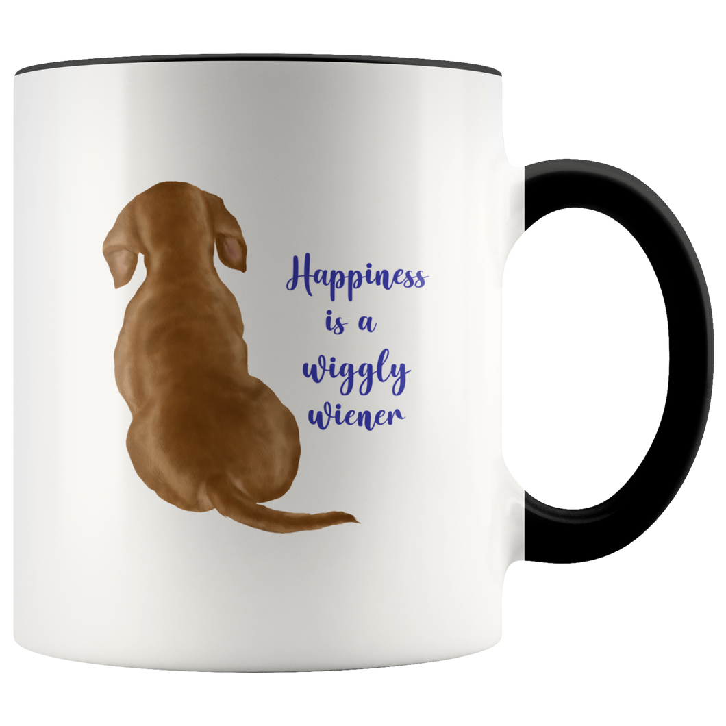Red Doxie Happiness Accent Mug 11 oz - Free Shipping