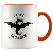 Load image into Gallery viewer, I Ride Dragons 11oz Accent Color Mug, Multi-Colors, Shipping Included
