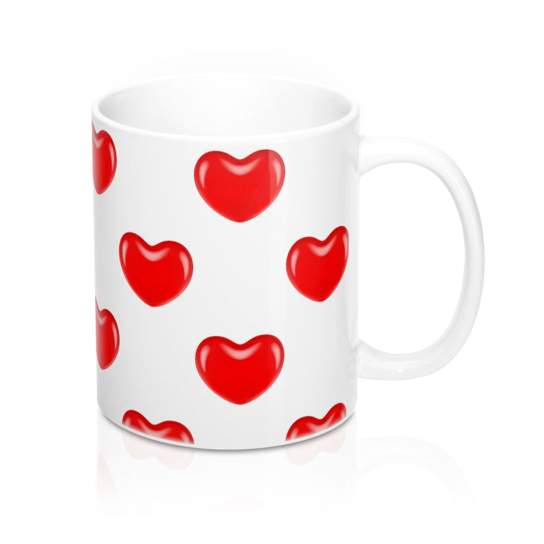 JELLYBEAN HEARTS Pattern Valentine Amour Sweetie Mug 11oz/15oz Shipping Included
