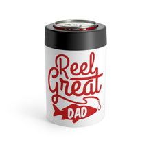 Load image into Gallery viewer, Can Holder Koozie REEL GREAT DAD Fishing Multiple Colors Shipping Included
