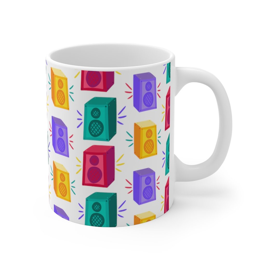 Brightly Colored Speakers Mug 11oz/15oz DeeJay DJ Musician Gift Unisex Shipping Included