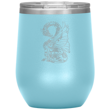 Load image into Gallery viewer, Tattoo Inspired Dragon Design 12oz Insulated Wine Tumbler, Laser Etched, Multi Colors, Shipping Included
