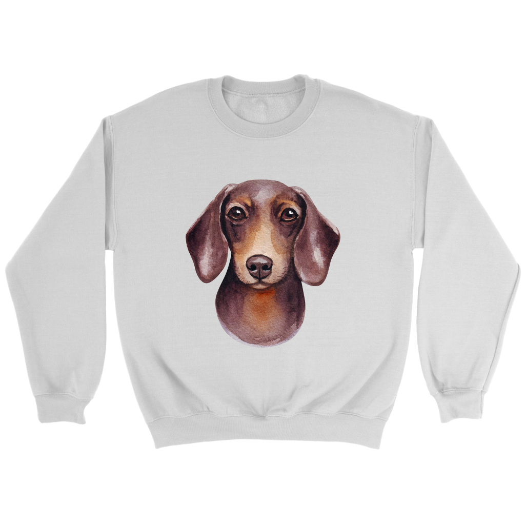 Doxie Head Watercolor Unisex Sweatshirt Multi Color Extended Sizes Free Shipping