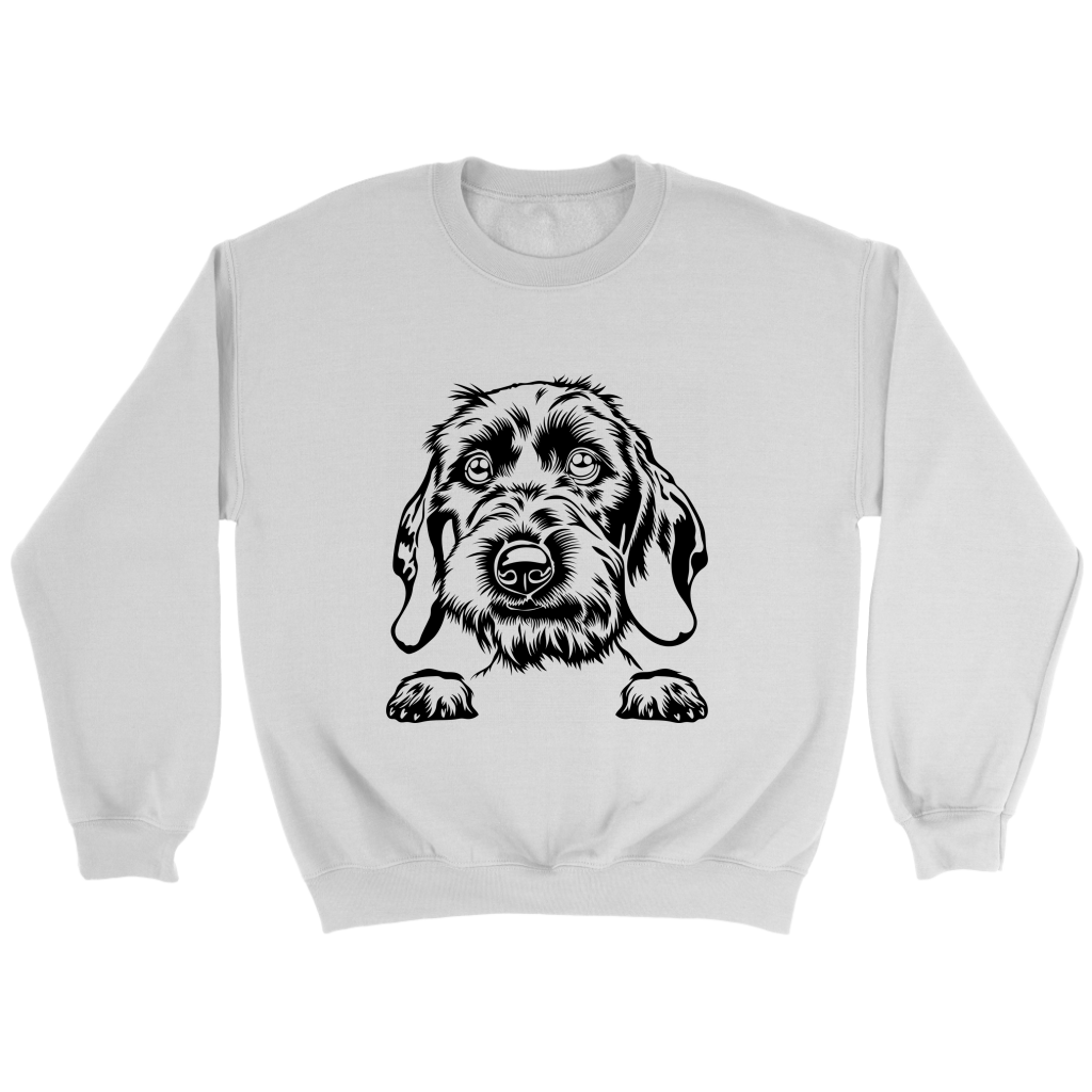 Wirehair Dachshund With Paws Unisex Sweatshirt Multi Color Extended Sizes Free Shipping