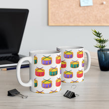 Load image into Gallery viewer, Brightly Colored Snare Drums Mug 11oz/15oz Musician Gift Unisex Shipping Included
