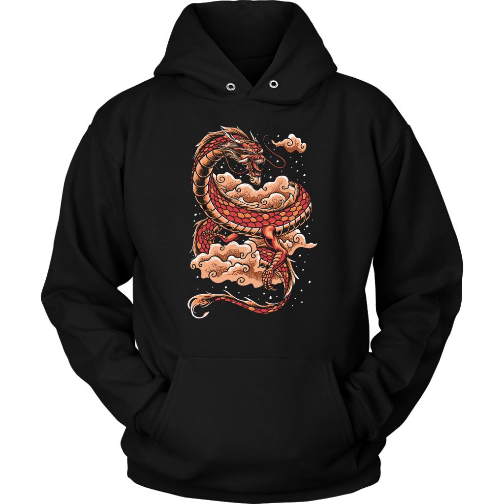 Tattoo Inspired Dragon Unisex Hoodie, Multi Colors, Extended Sizes Available, Shipping Included