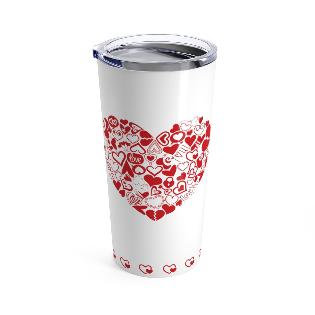 Tumbler HEART OF HEARTS Insulated 20 oz Multi Colors Love Coffee Lover Unisex Shipping Included