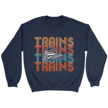 Load image into Gallery viewer, Trains Locomotive Unisex Sweat Shirt Multi Color Extended Sizes Shipping Included
