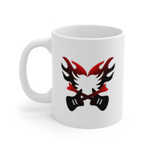 Load image into Gallery viewer, Red and Black Flaming Electric Guitars Mug 11oz/15oz Musician Gift Unisex Shipping Included
