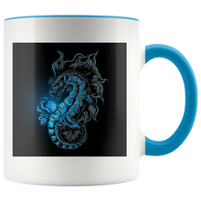 Load image into Gallery viewer, Magical Blue Dragon 11oz Accent Color Ceramic Mug, Multi Colors, Free Shipping
