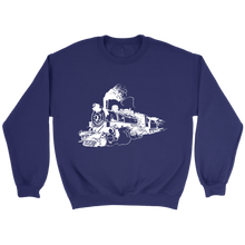 Load image into Gallery viewer, Distressed Old Steam Train Unisex Sweat Shirt Multi Colors Extended Sizes Shipping Included

