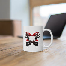 Load image into Gallery viewer, Red and Black Flaming Electric Guitars Mug 11oz/15oz Musician Gift Unisex Shipping Included
