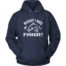 Load image into Gallery viewer, Wishin&#39; I Was Fishing Unisex Hoodie, Multi Colors, Extended Sizes, Shipping Included
