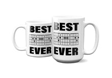 Load image into Gallery viewer, Best Dad Ever Fret Finger Positions Mug 11oz/15oz Musician Gift Male Father&#39;s Day Shipping Included
