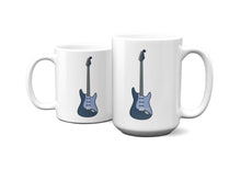 Load image into Gallery viewer, Steel Blue Electric Guitar X3 Mug 11oz/15oz Musician Gift Unisex Shipping Included

