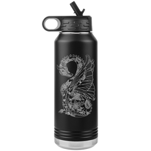 Load image into Gallery viewer, Dragon Tattoo Inspired 32oz Insulated Water Bottle, Laser Etched, Multi Colors, Shipping Included
