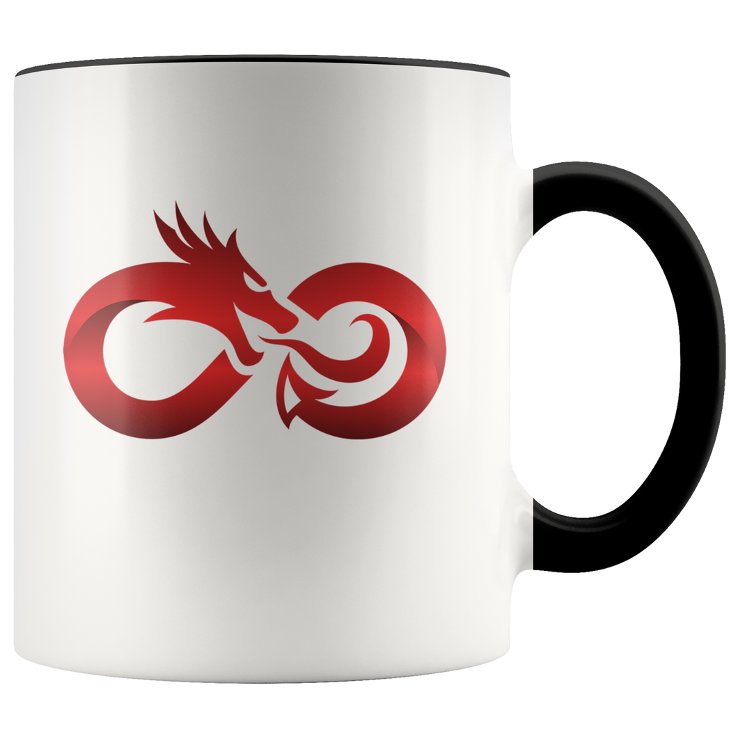 Dragon Red Infinity Color Accent 11oz Ceramic Mug, Multi Colors, Free Shipping