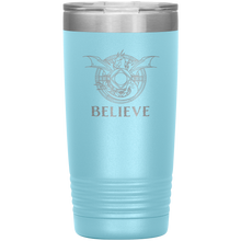 Load image into Gallery viewer, Dragon - BELIEVE, 20 oz Insulated Travel Tumbler, Laser Etched, Multi Colors, Shipping Included
