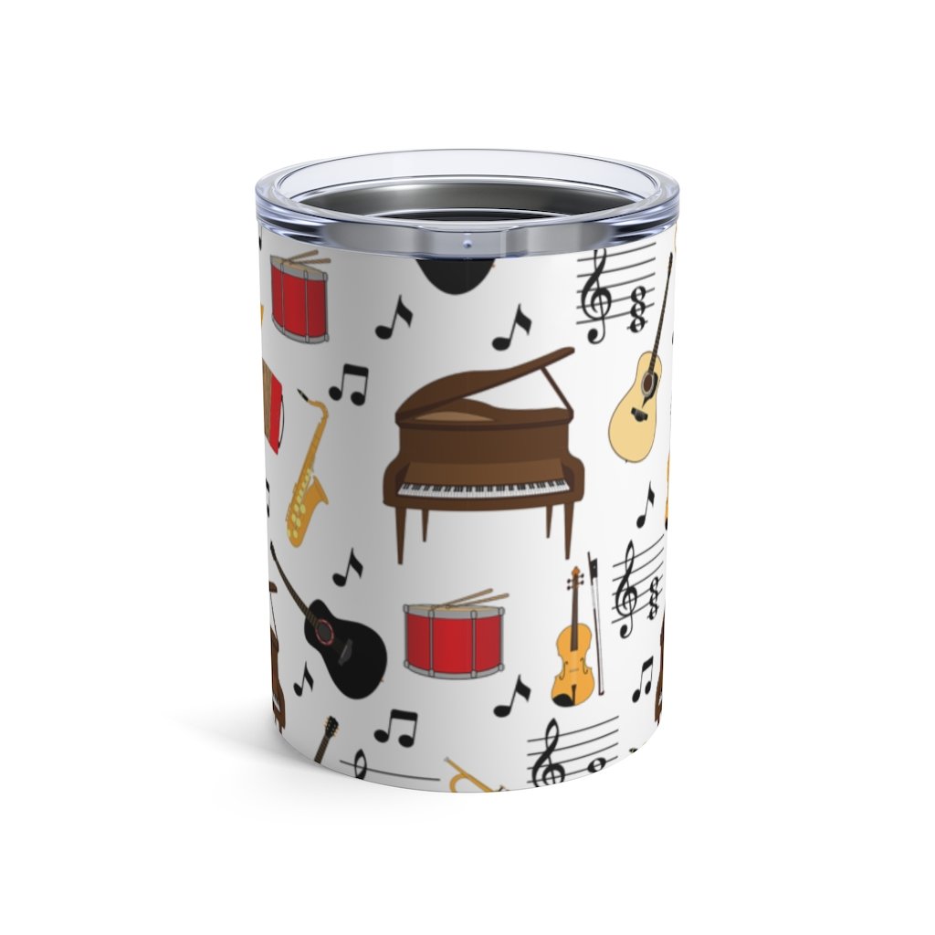 Musical Instrument All Over Pattern #1 Insulated Tumbler 10oz Unisex Gift Musician Shipping Included