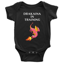 Load image into Gallery viewer, Dragon Drakaina in Training Baby Bodysuit Creeper Romper One-Piece, Shipping Included
