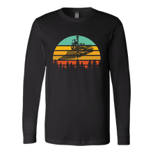 Load image into Gallery viewer, Retro Sunset Vintage Train - Unisex Long Sleeve T-Shirt, Multi Colors, Extended Sizes, Shipping Included
