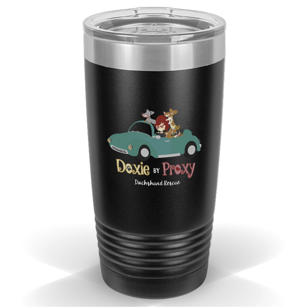 Doxie By Proxy Logo Insulated 20oz Travel Tumbler, 15 Colors, Shipping Included