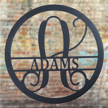 Load image into Gallery viewer, ORGANIC FLOURISH Circle Monogram - Steel Sign, Multiple Sizes and Colors Available

