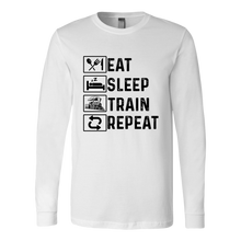 Load image into Gallery viewer, Eat Sleep Unisex Long Sleeve T-Shirt Extended Sizes Available Shipping Included
