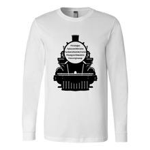 Load image into Gallery viewer, Locomotive Hashtags -  Unisex Long Sleeve T-Shirt, Multi Colors, Extended Sizes, Shipping Included
