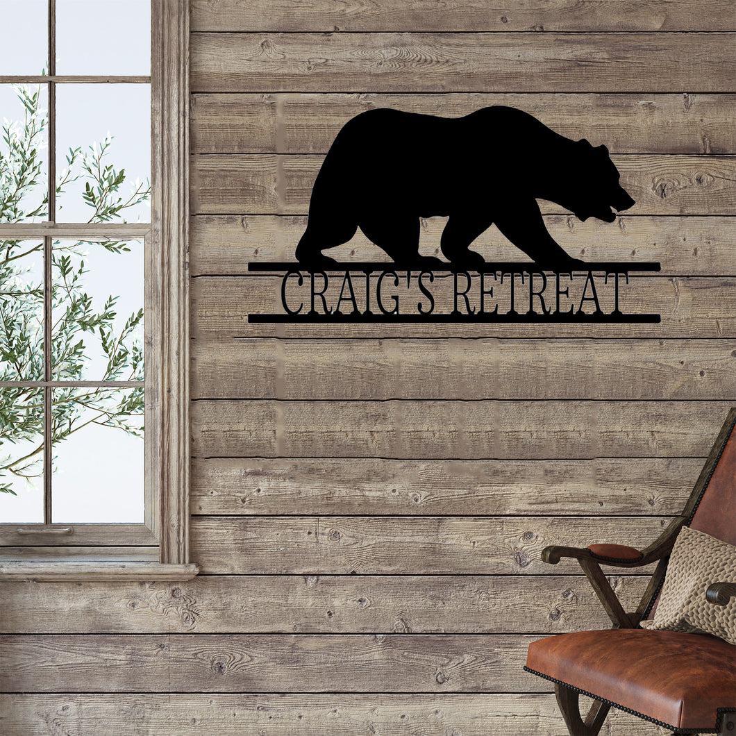 BEAR Monogram - Steel Sign, Multiple Sizes and Colors Available
