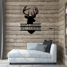 Load image into Gallery viewer, BUCK SILHOUETTE Monogram - Steel Sign, Multiple Sizes and Colors Available
