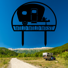 Load image into Gallery viewer, Camping Trailer Yard Monogram - Steel Sign, Multi Colors &amp; Sizes, Camper Hiker Glamper
