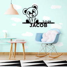 Load image into Gallery viewer, Sweet Smiling Teddy Monogram - Steel Sign, Multi Sizes &amp; Colors, Baby Infant Shower Gift Monogram
