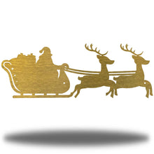 Load image into Gallery viewer, Santa&#39;s CHRISTMAS SLEIGH Wall Art, Laser Cut Steel, Multi Sizes &amp; Colors
