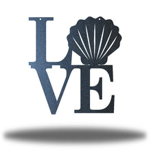 Load image into Gallery viewer, Coastal Love With Scallop Shell Accent, Laser Cut Steel Sign, Multi Colors and Sizes
