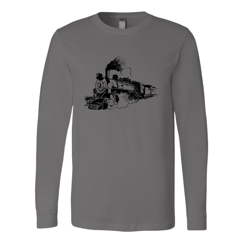 Distressed  Steam Train Unisex Long Sleeve T-Shirt Extended Sizes Available Shipping Included