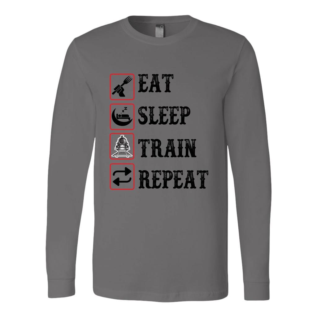 Eat Sleep Unisex Long Sleeve T-Shirt Extended Sizes Available Shipping Included