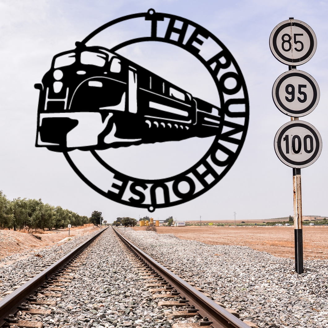 Diesel F7 F9 Locomotive Ring Monogram Steel Sign, Multiple Sizes & Colors, Model Railroader, Train Fanatic