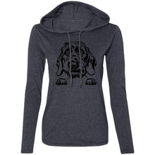 Load image into Gallery viewer, Ladies T-Shirt Weight Hoodie, Wirehaired Doxie. Multi Colors. Shipping Included

